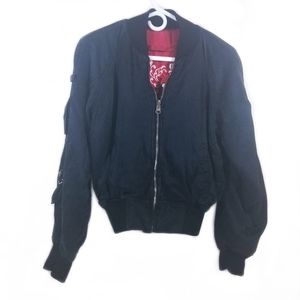 Esther Chen Black Silk Embroidered Bomber Jacket